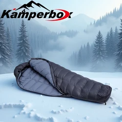 Kamperbox-saco de dormir de plumón de ganso, saco de dormir de invierno