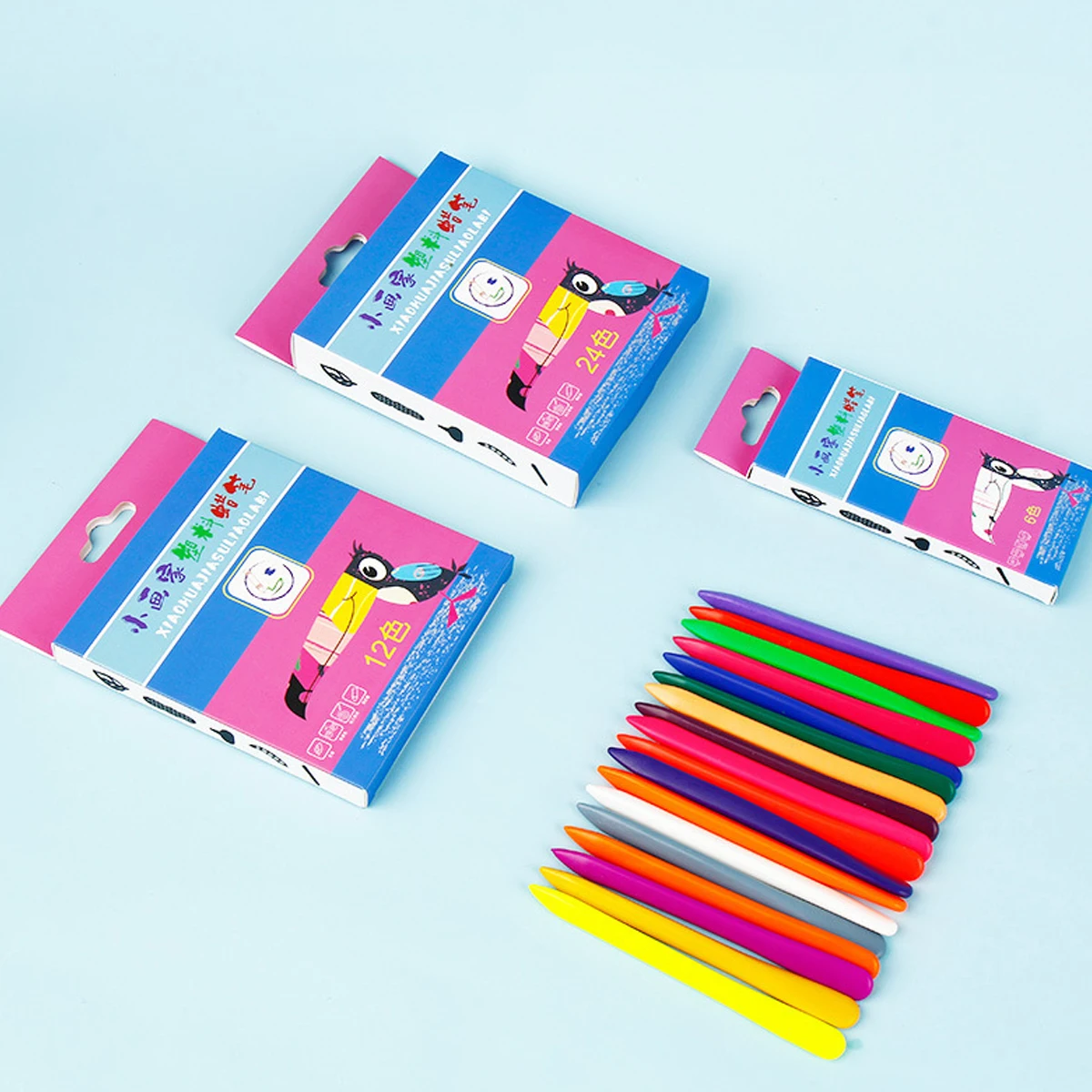 6/12/24/36 Colors  Non-Dirty Hands Plastic Crayon Erasable Painting Tools Triangular Children Wax Pencil Graffiti Oil Stick view 5