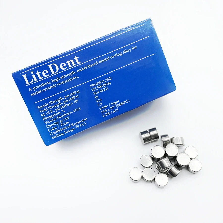 LiteDent-aleación Dental de níquel y cromo, 1000g, con Metal de berilio, para fundición de corona Dental