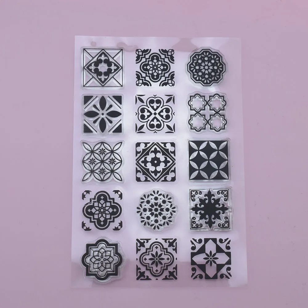 Baroque Morocco Square Mandala Lace Clay Stamp Designer DIY Pottery Polymer Clay Earring Jewelry Texture Emboss Mat Seal Art