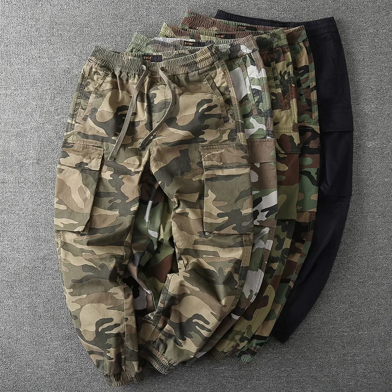 Autumn New Men's Casual Pants Plus Size Loose Tactical Camouflage Cargo Pants Spring Leisure Pants Outdoor Jogger