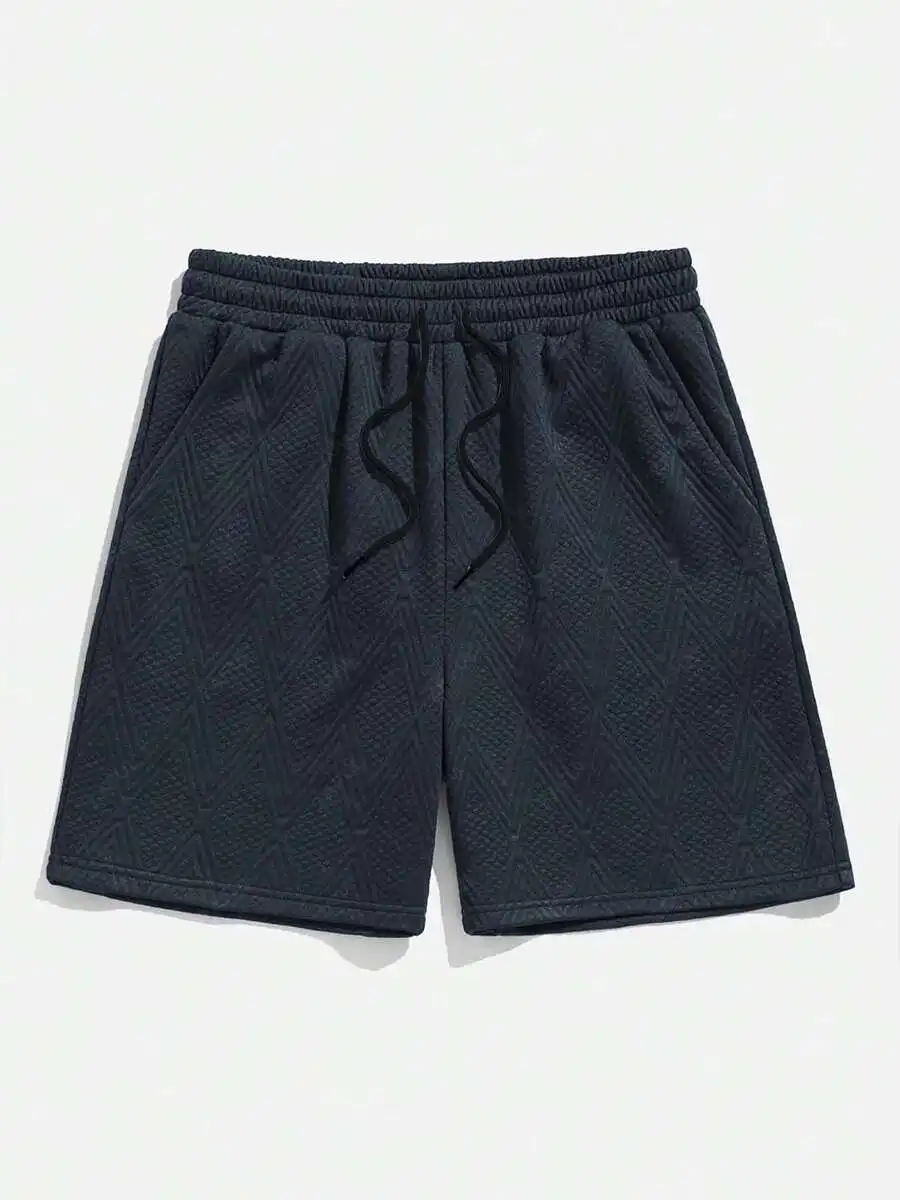

Mens Casual Elastic Waist Sports Shorts With Pockets 7 Inch Summer Running Shorts