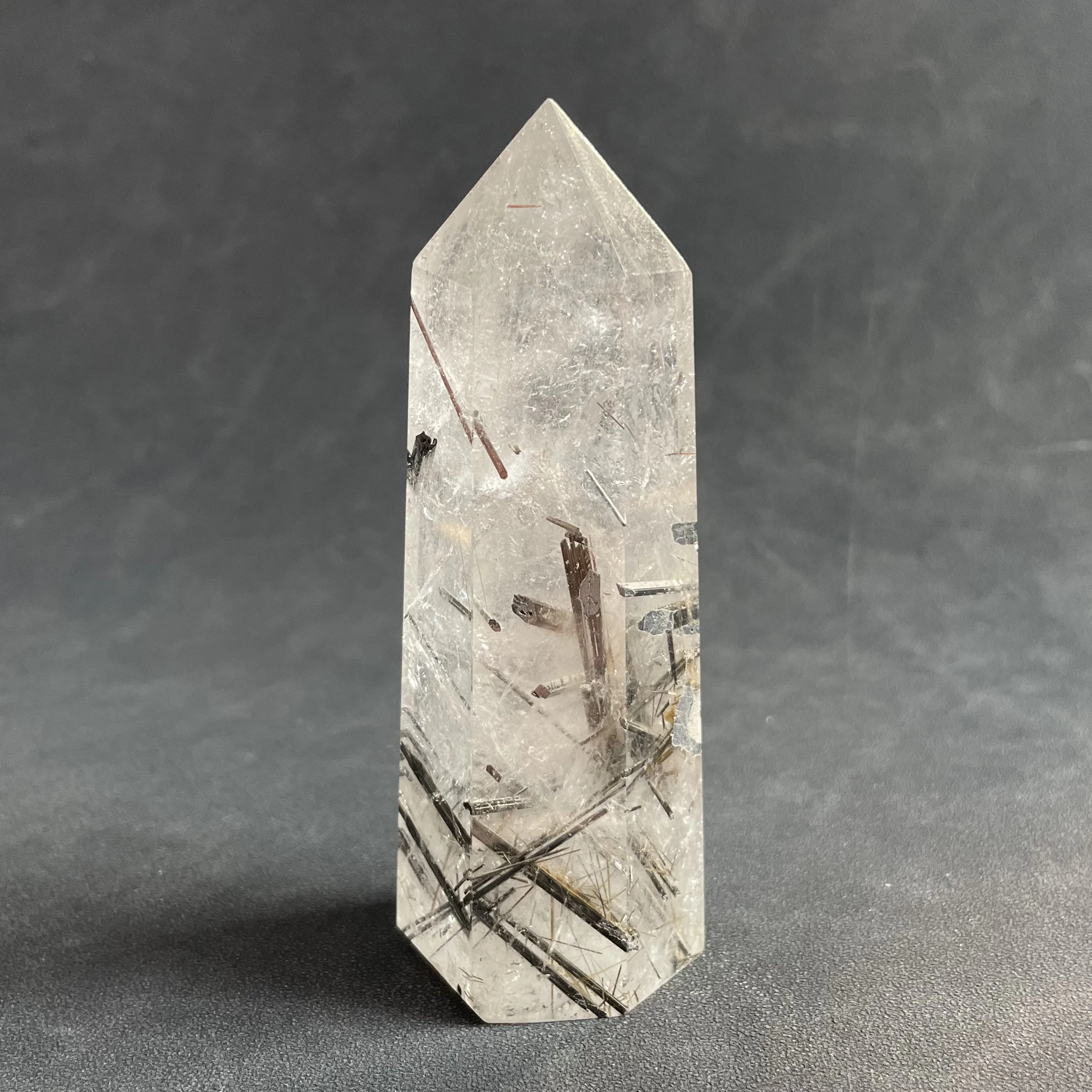 

175g Natural Stone Quartz Rutilated Crystal Tower Polished Wand Point Reiki Healing Gift Room Decor Obelisk Y1041