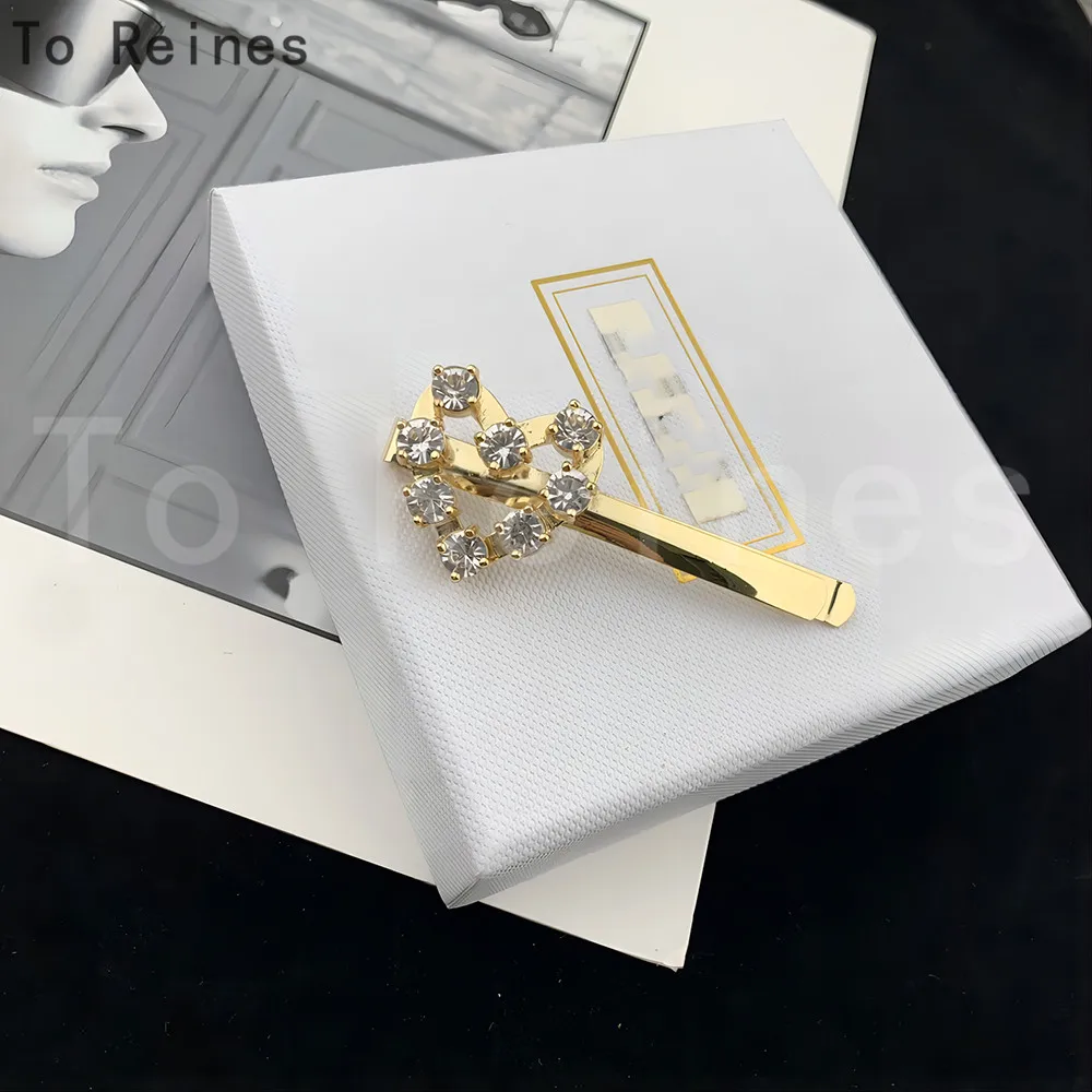 To Reines Vintage Crystal Heart Gold Hair Clip Women Fashion Designer Jewelry Hair Accessories Lovely Girl Gift Party