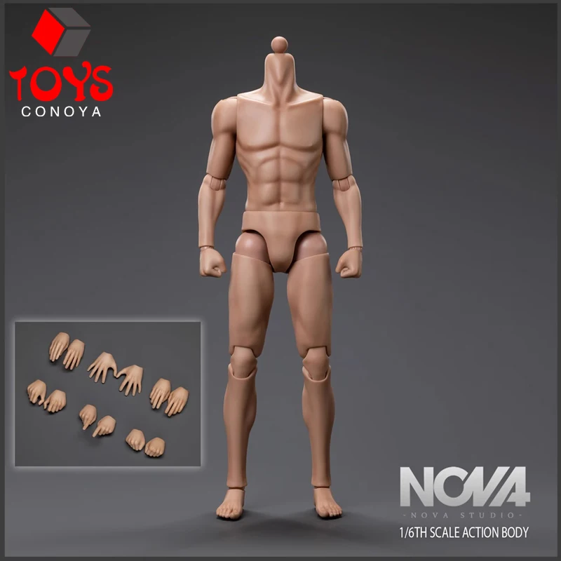 

NOVA Studio NS-013 1/6 Scale Mobile Joint Anime Short body Bronze Color 12'' Male Soldier Action Figure Body Model