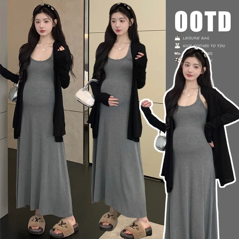 ropa-de-maternidad-otono-vestido-de-maternidad-casual-de-nueva-moda