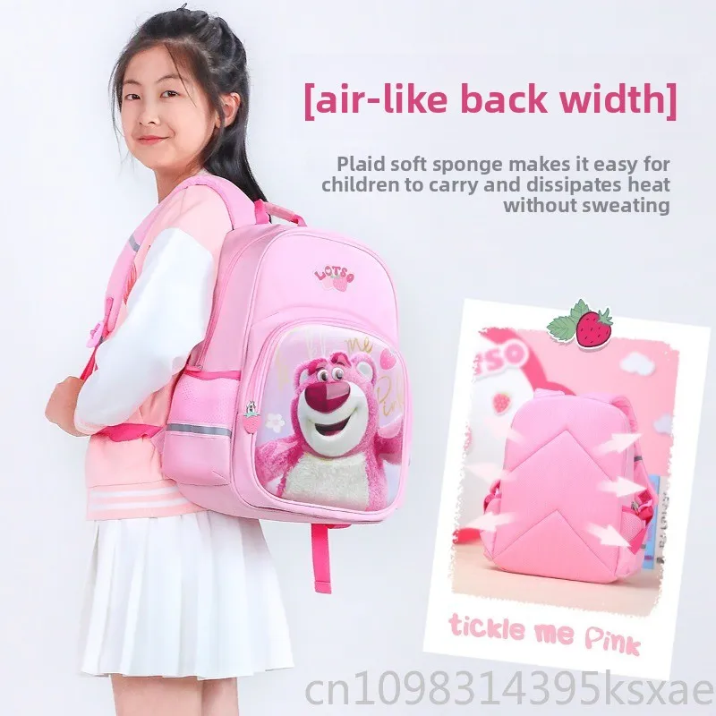 Disney Lotso Backpack and Children Single Shoulder Bag for Kids Girls School Waterproof Lightweight Durable Ergonomic Support