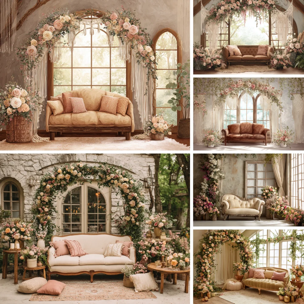 Floral Arch Adult Birthday Wedding Maternity Art Portrait Decor Backdrop Baby Shower Wedding Dress Photography Studio Prop