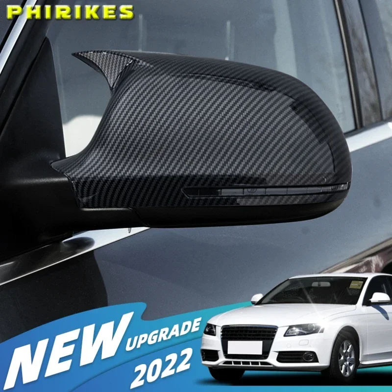 

ABS material Carbon appearance Mirror Cover Rearview Side Mirror Cap S Line For Audi A3 8P A4 A5 B8 2008-2009 2011-2016