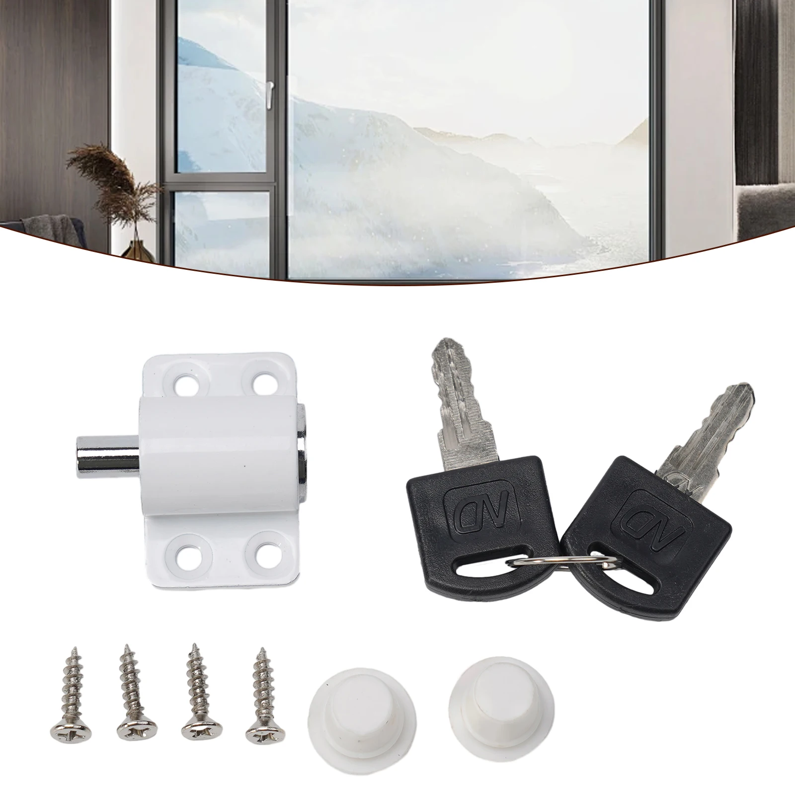 Patio Sliding Door Lock Easy Install Frame Catch Latch Security Bolt Protection Safety Security Aluminum Alloy