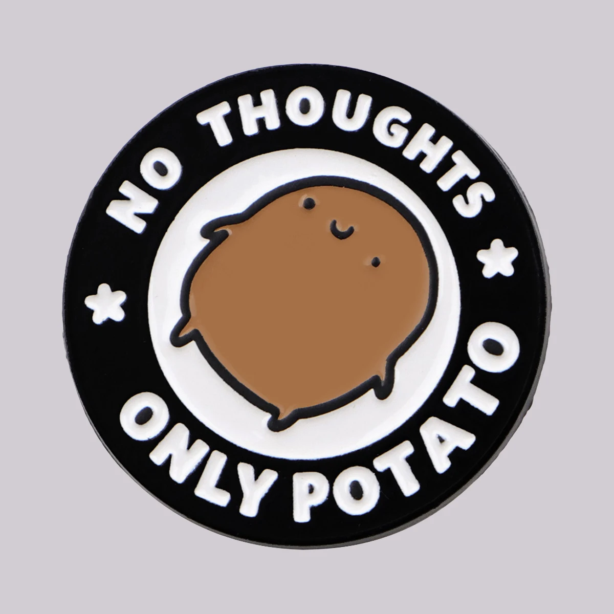 لطيف الكرتون البطاطس المينا دبوس مضحك "لا أفكار" بروش الصنوبر التلبيب دبابيس شارة مستديرة الملابس والاكسسوارات أنيمي مجوهرات هدايا #1