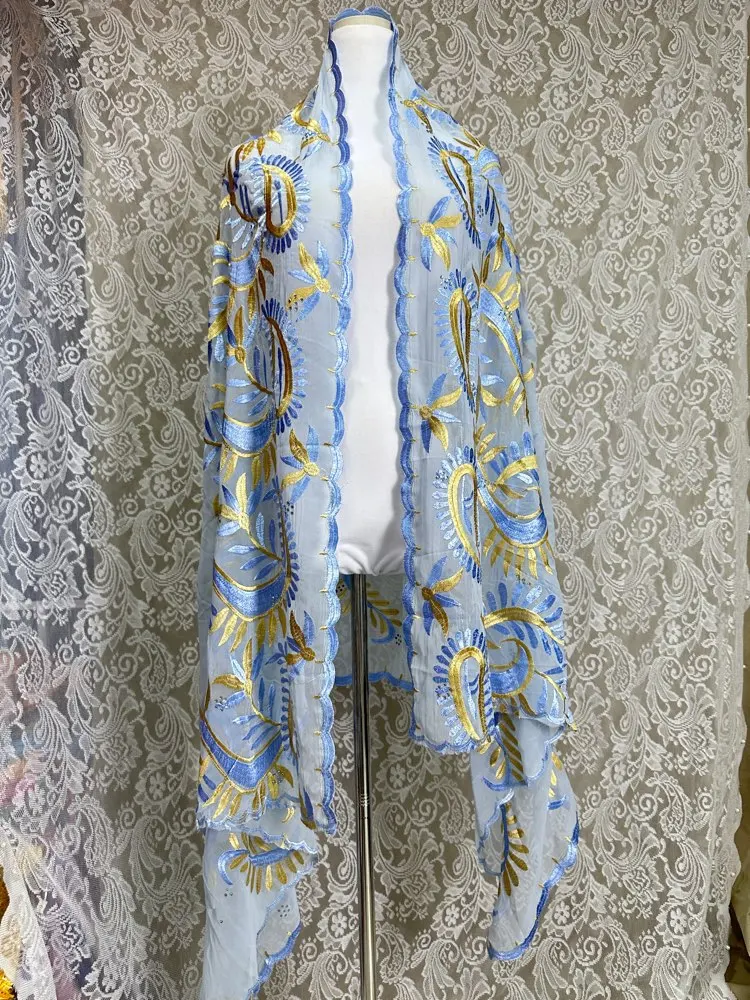 Großhandel traditioneller ethnischer Chiffon-Schal, langlebig, großer Hijab, verschiedene afrikanische Farben, atmungsaktiv, bequem, Pashmina, weiche Tücher