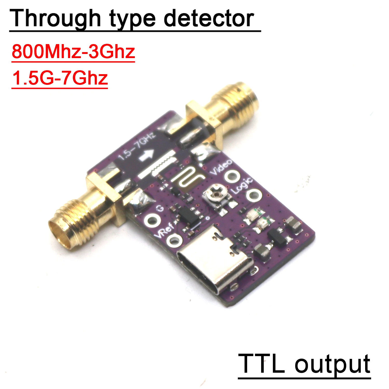 800Mhz-7GHz Through Type Detector Comparator Standing Wave Protection FOR RF POWER Amplifier Radio 915Mhz 1.5Ghz 2.4Ghz 5.8Ghz