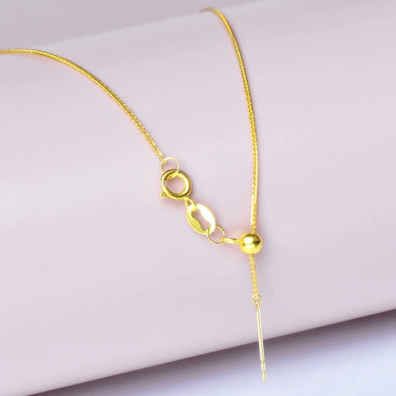 

Pure 18K gold necklace exquisite jewelry needle Chopin au750 exquisite jewelry Chopin chain strap women's party gift x534