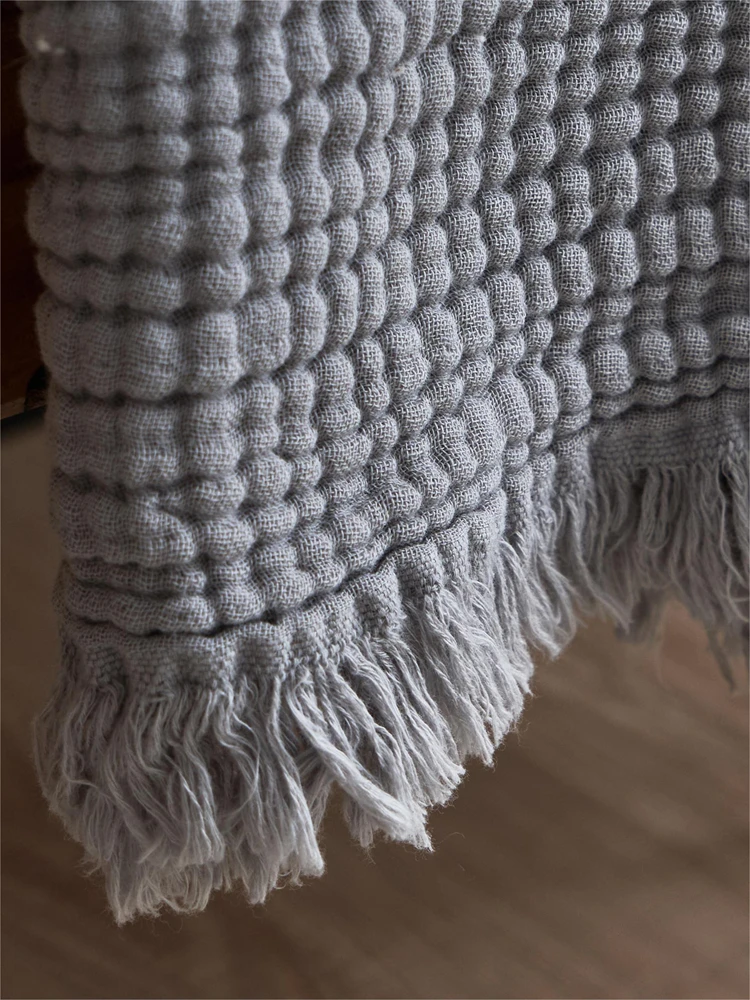 

Pure Cotton Four-Layer Gauze Blanket Woven Fringe Office Nap Summer Cover oulder Wrap High Breathabili Warmth All Seasons