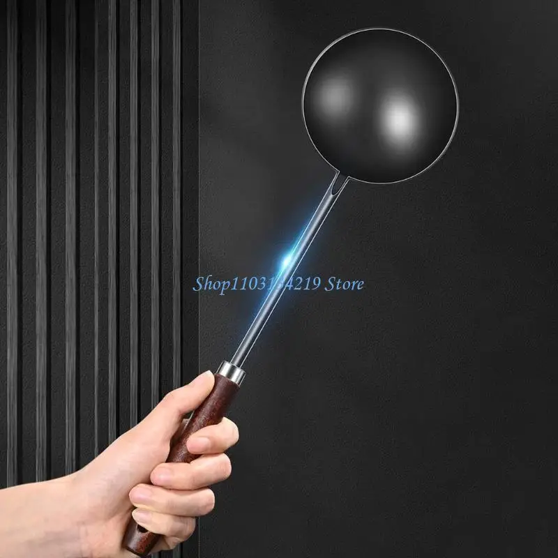 

N5KC Iron Spoon with Long Handle Eggs Dumplings Frying Spatula Metal Cooking Utensils