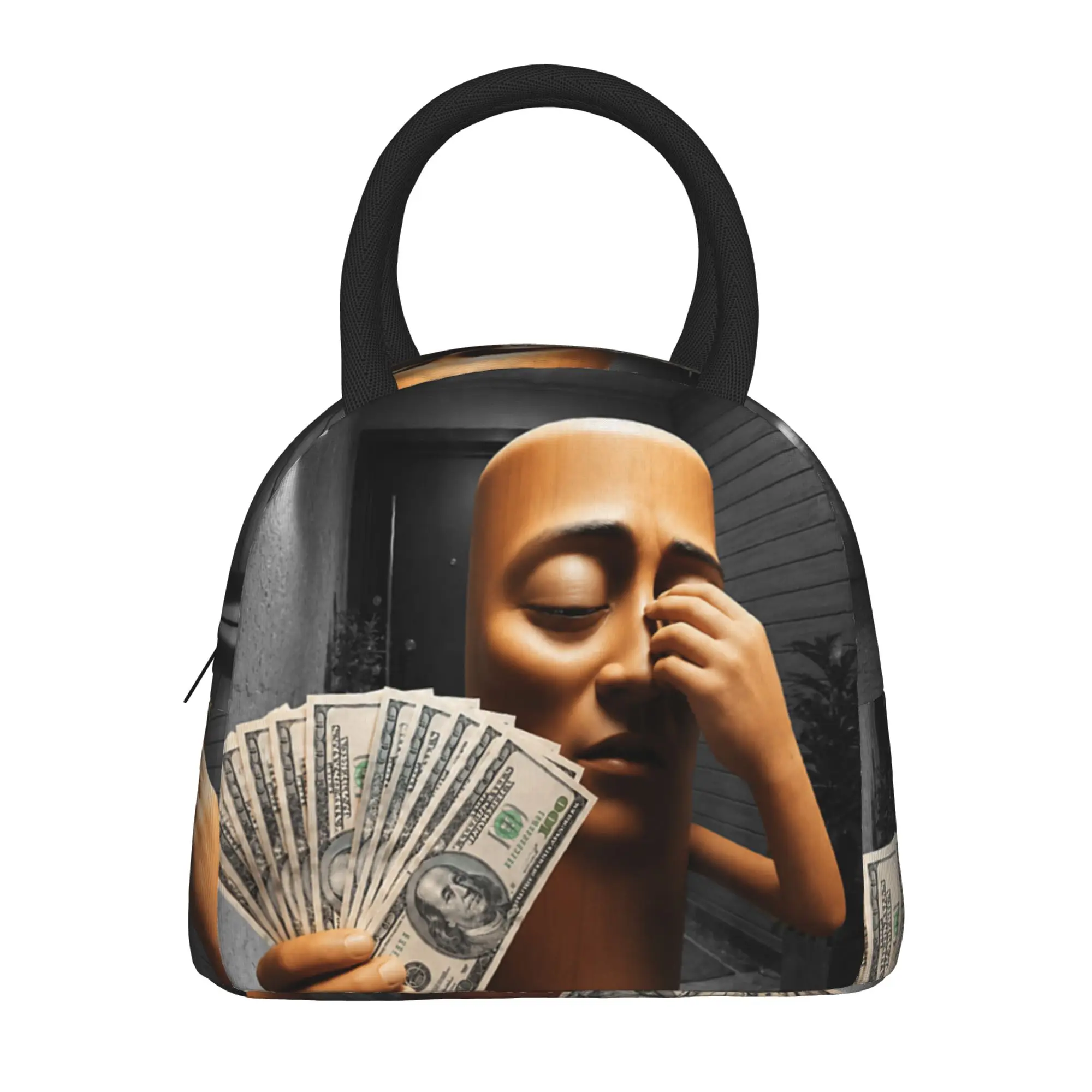 There is Motion at Your Front Tung Tung Tung Sahur Money Lunch Bag  Lunch Box Men Outdoor Picnic Graphic Design Cooler Bag