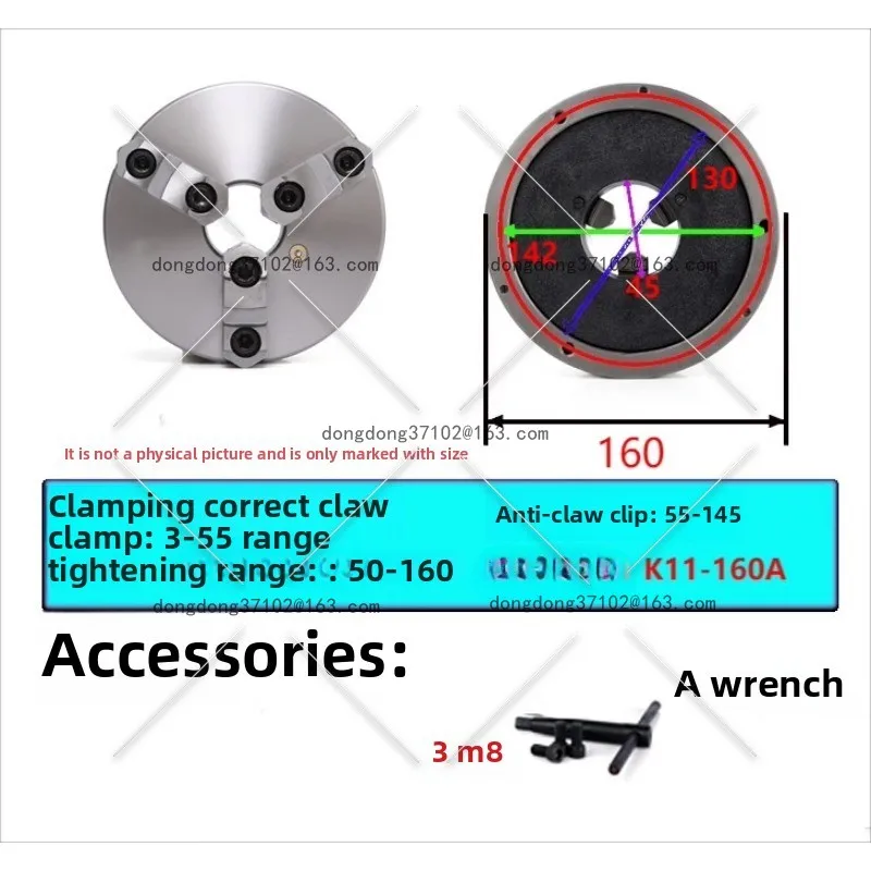 

Three-jaw self-centering chuck K11-160A separation jaw