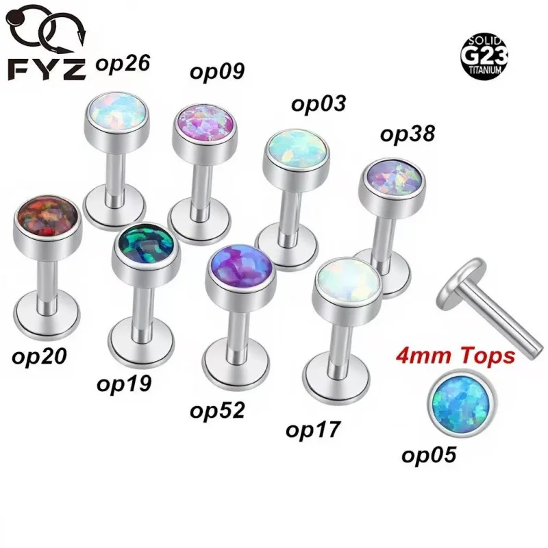 9 Pcs Titanium Internally Threaded Lip Eyebrow Nose Septum Ear Cartilage Helix Tragus Stud Flat Back Earrings Piercing Jewelry