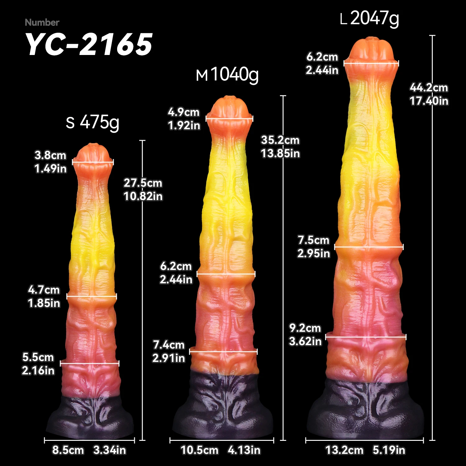 YOCY Silicone Long Horse Penis Giant Animal Cock Double-Layer Dildo With Sucker Female Vaginal Massager Anal Sex Toys For Adult - Detail 1