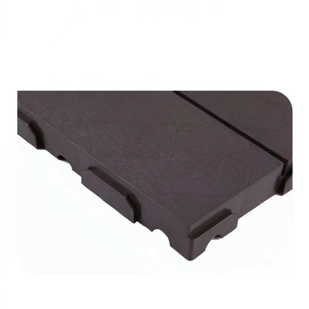 Decorative PVC Interlocking Floor Tiles Modular Decking For Balcony Patio Yard Waterproof Wood Texture Easy Laying
