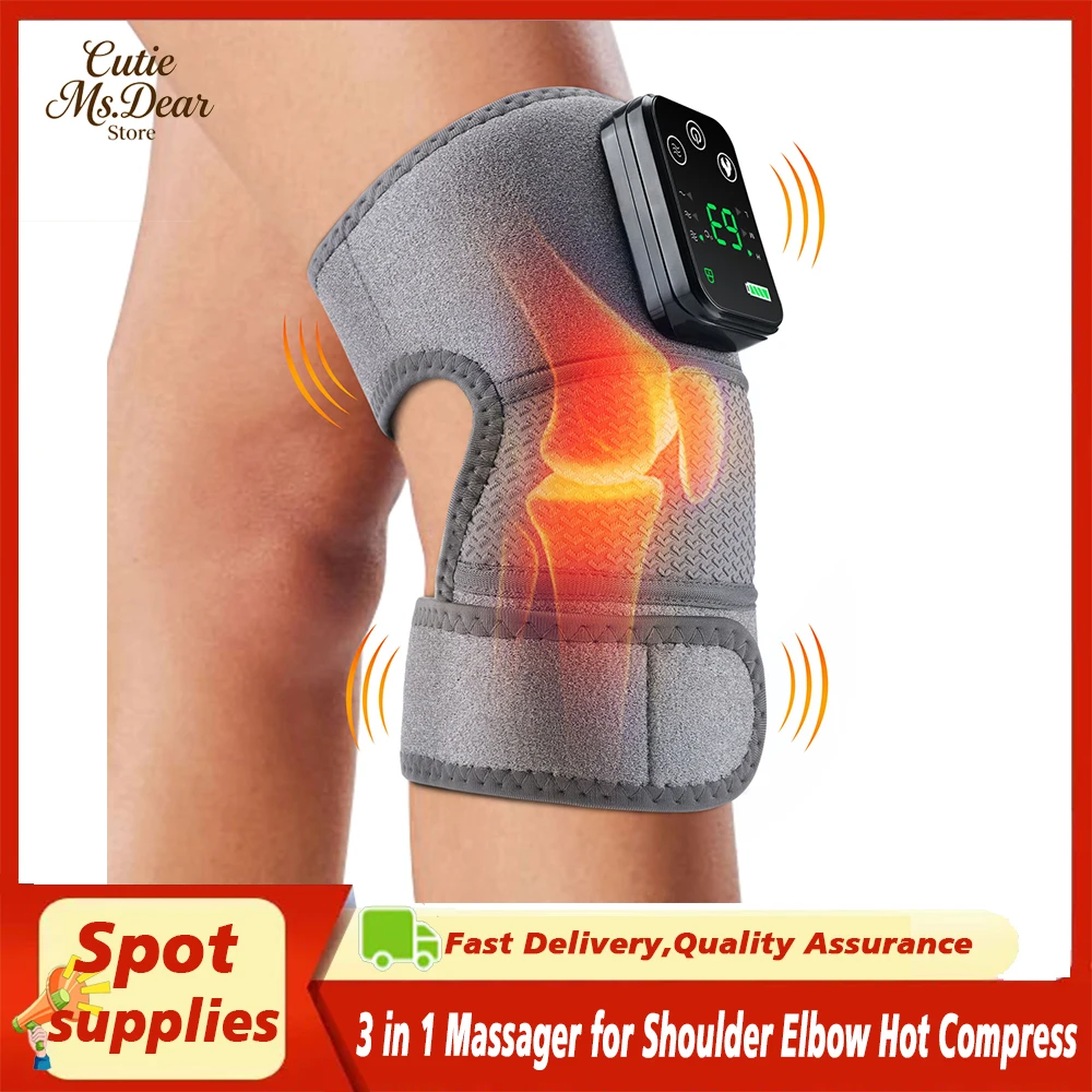 

Single Button Controller Heating Vibration Knee Pad 3 In 1 Massager For Shoulder Elbow Hot Compress Heat For Massager