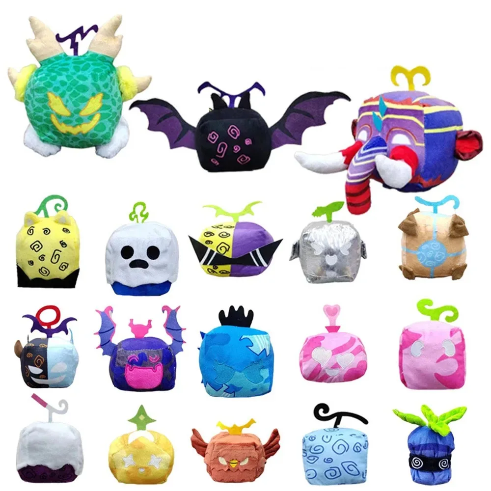 11-15cm Blox Fruits Anime Game Plush Doll Fruit Leopard Pattern Box Plush Toy Soft Stuffed Fruits Kids Toys Christmas Gifts