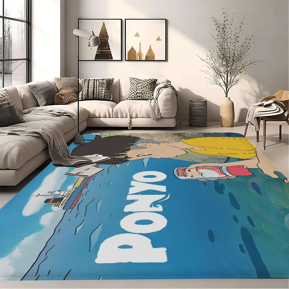 P-Ponyo on the Cliff Floor Mat Rectangle Anti-slip Home Soft Badmat Front Door Indoor Outdoor Mat Welcome Doormat