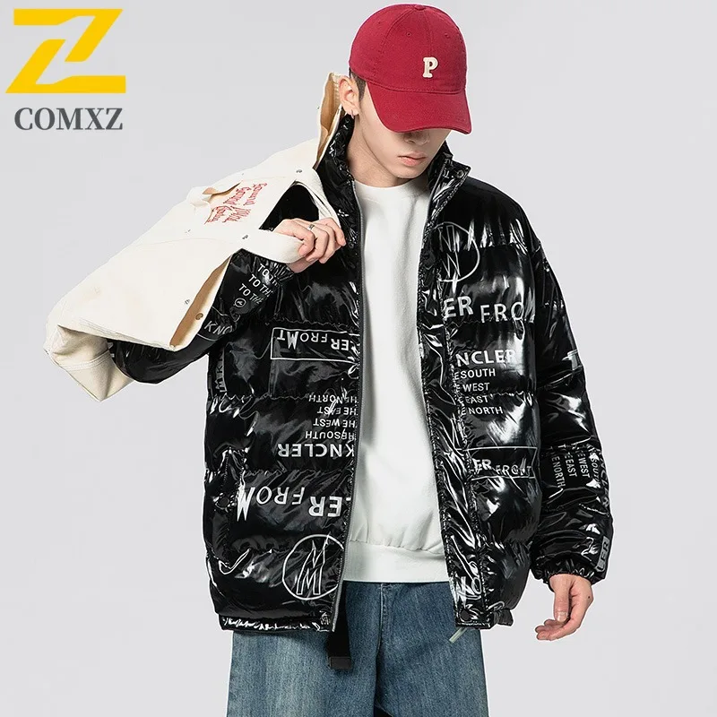 

COMXZ 2025 Новая мужская стеганая куртка, толстая ветрозащитная морозостойкая теплая дорожная лыжная куртка, легкая модная хлопковая стеганая куртка