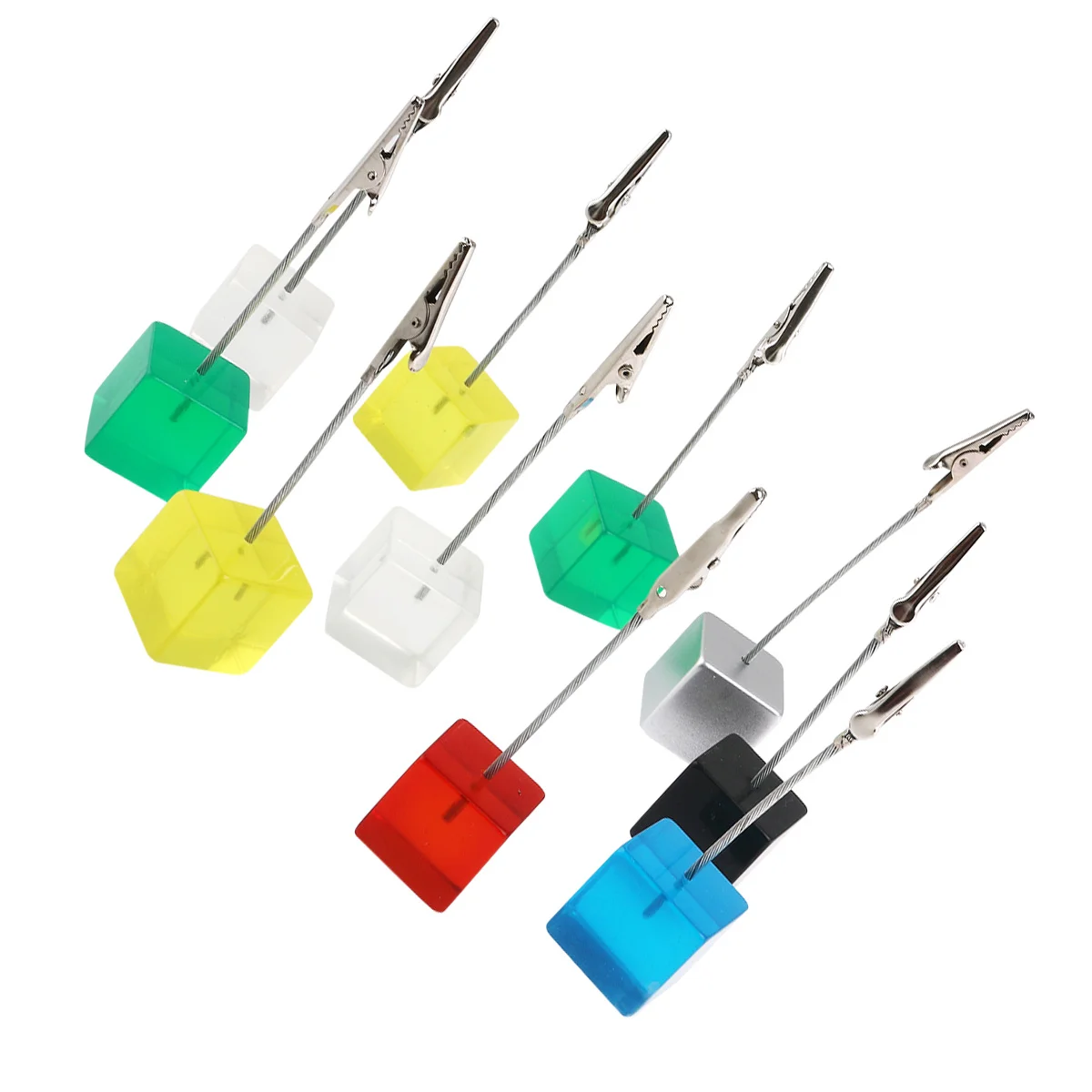 10pcs Card Holder Cube Resin Base Memo Clip Photo Note Organizer Desktop Storage For Office Home Small Space