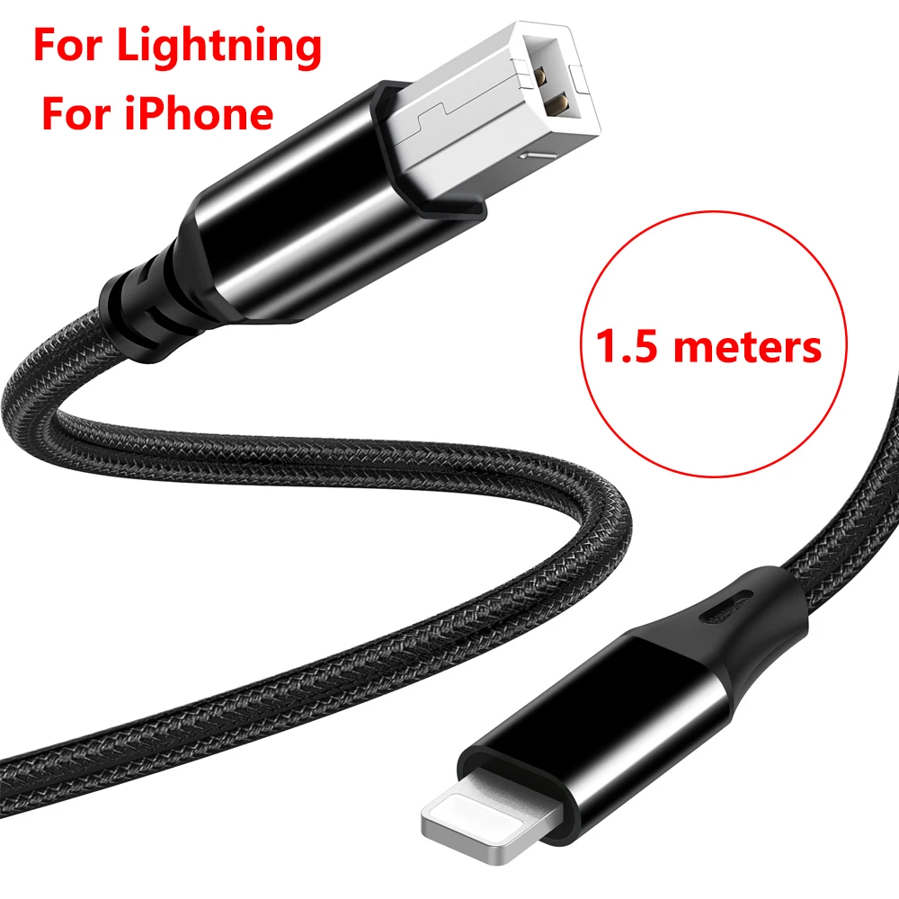 For lightning usb b cable Type B Midi Cable OTG for iPhone 13 iPad to Midi Controller Electronic Music Instrument Drum