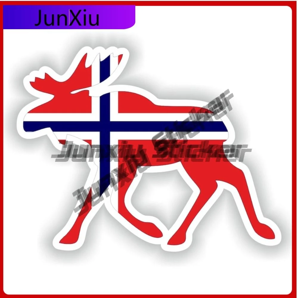 

Moose Norway Flag Sticker Custom Decals Accessories Car Cover Waterproof Outdoor For Suv Side Decals Stickers Car Motorcycle Pvc