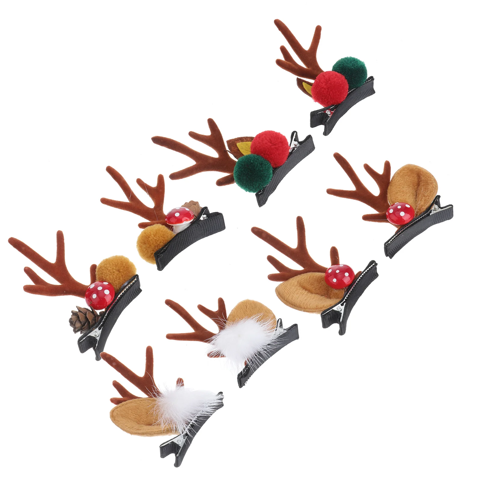 

4 Pairs Antler Hairpin Bang Clips Baby Accessories Christmas for Bridal Deer Ear