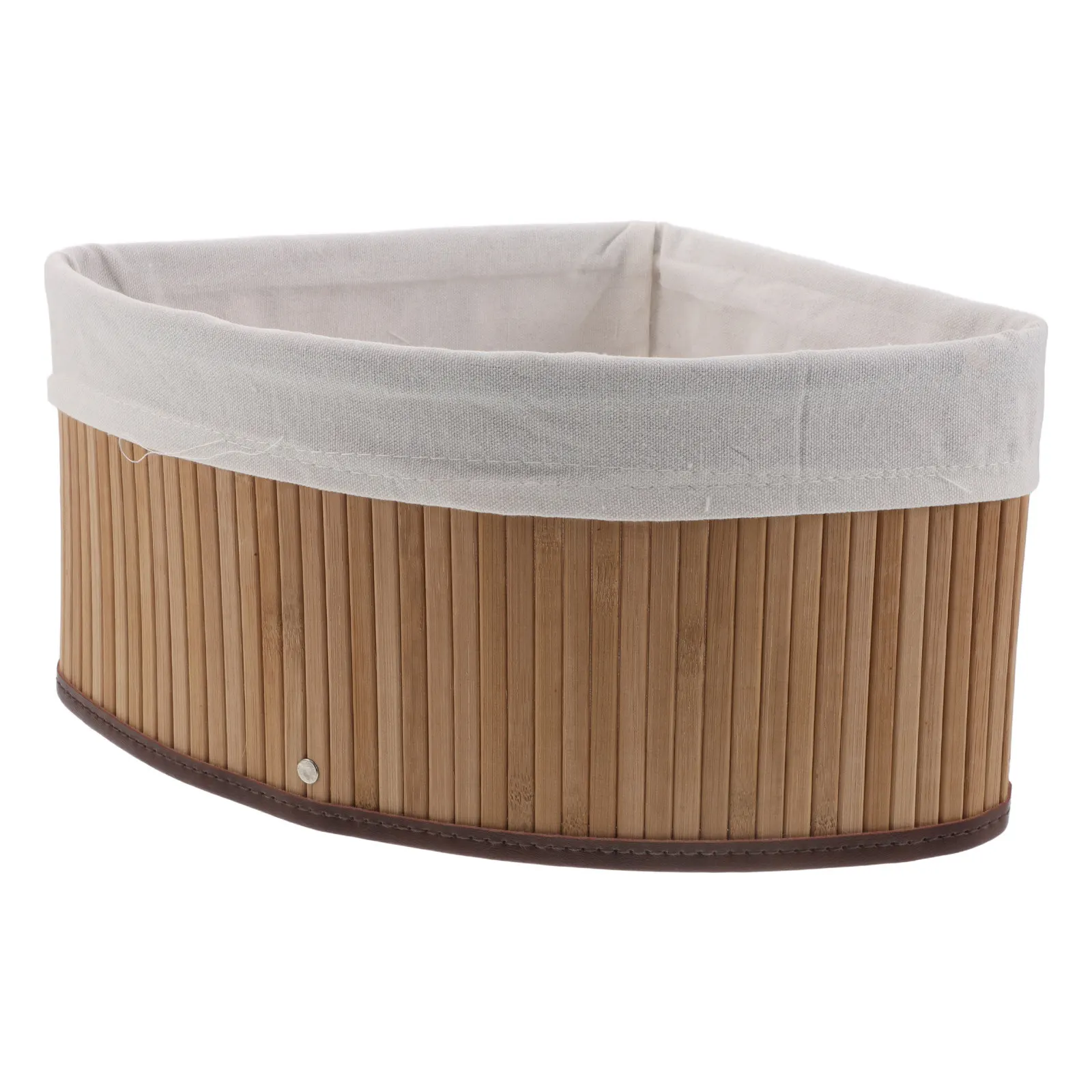 

Угловая бамбуковая корзина 10x6.3, плетеная веерообразная корзина-органайзер, треугольная полка-корзина, декоративная для кухни, кладовой, ванной комнаты