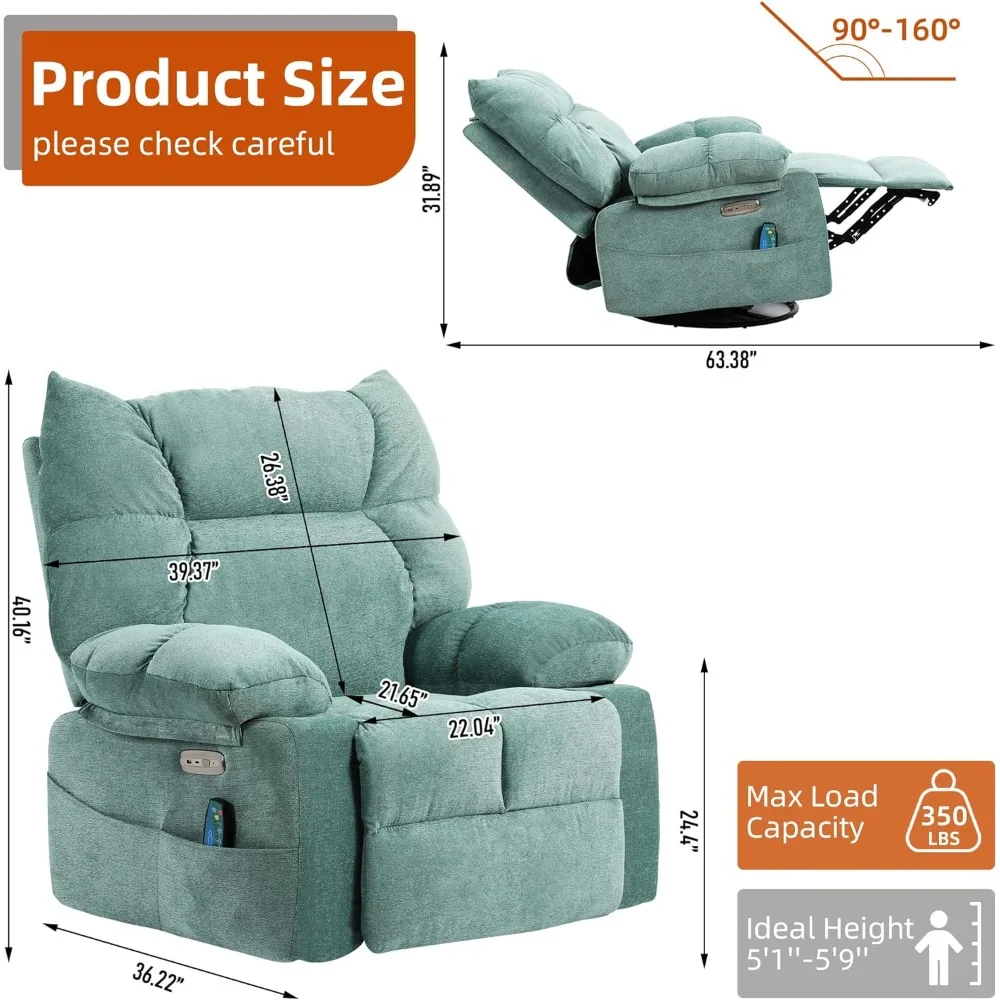 كرسي هزاز، كرسي هزاز للتدليك باللون الأخضر مع كراسي كرسي كهربائية ساخنة للبالغين #2