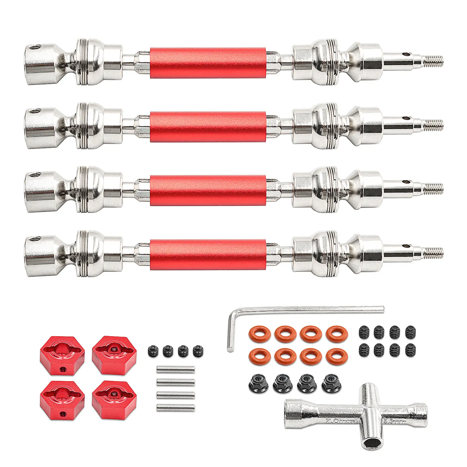 합금 유니버설 CVD 드라이브샤프트 키트(45 #   경화된 강철 끝부분) 1/10 그라나이트 센톤/보텍 3s BLX 및 메가550, 빅락 V2용 # ARAC4041