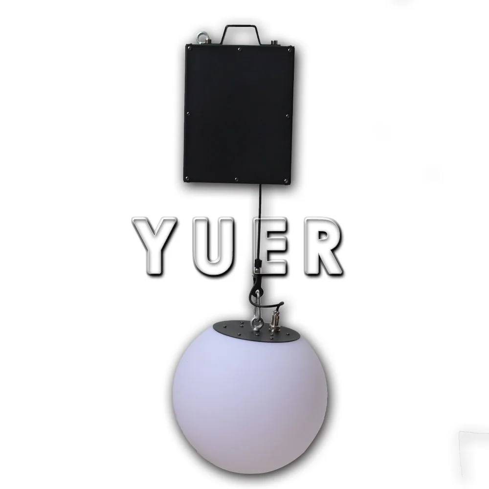 YUER LED RGB Pixel Ball Stage Lighting Effect Lifting 4M Height DMX512 Control Winch Machine For Dj Disco Party Concert Light