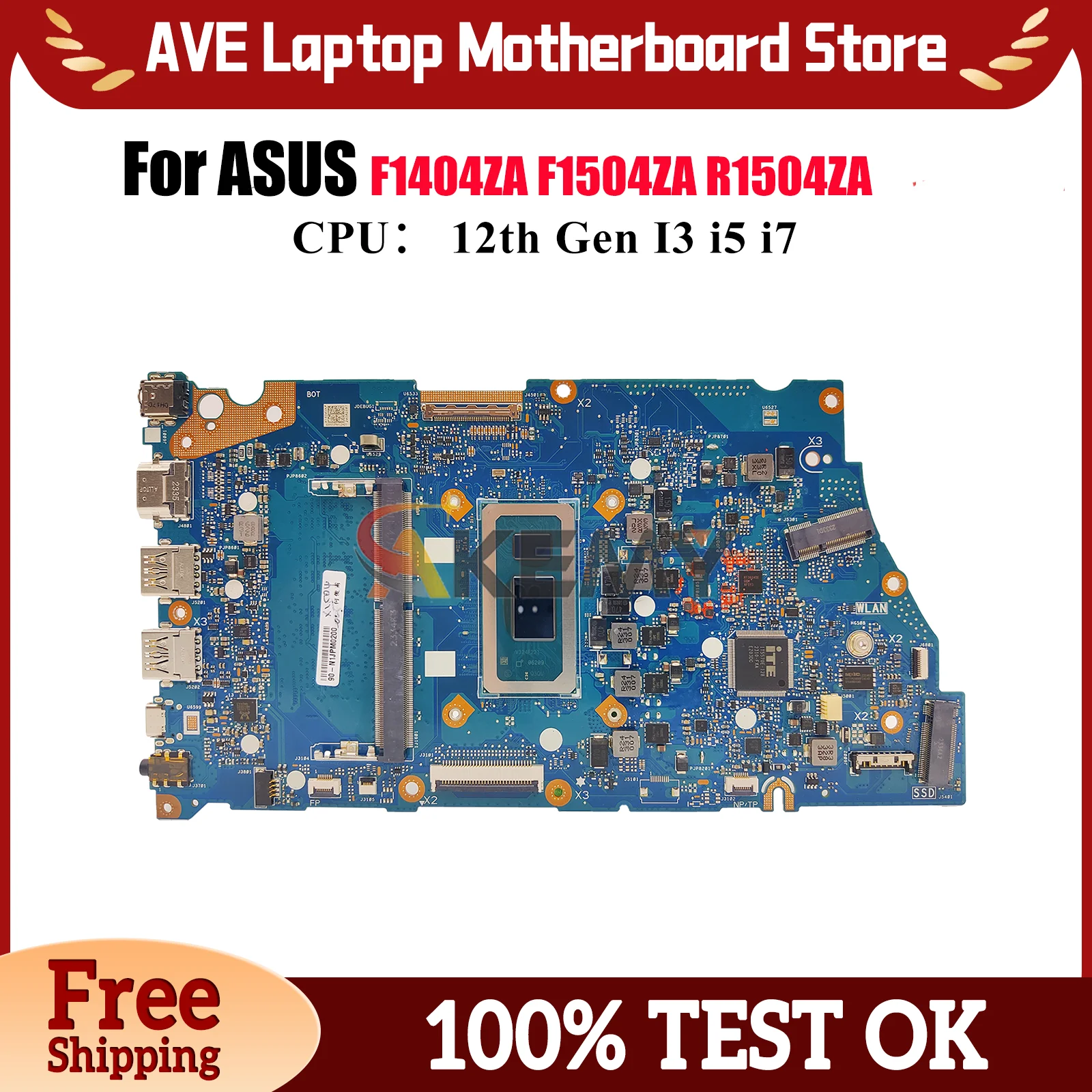 

X1704ZA Материнская плата для ноутбука ASUS Vivobook F1704ZA X1404Z F1404ZA X1404ZA F1504ZA R1504ZA Материнская плата с 12-го поколения I3 i5 i7 stk