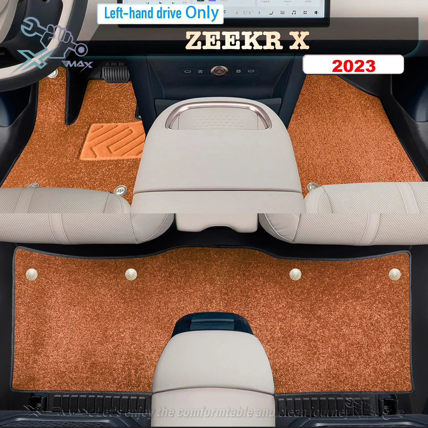 Left-hand Drive Car Floor Mat For ZEEKR X 2023 Full Surround Foot Mat Automotive Floor Mat Floor Liner Water-proof Mat