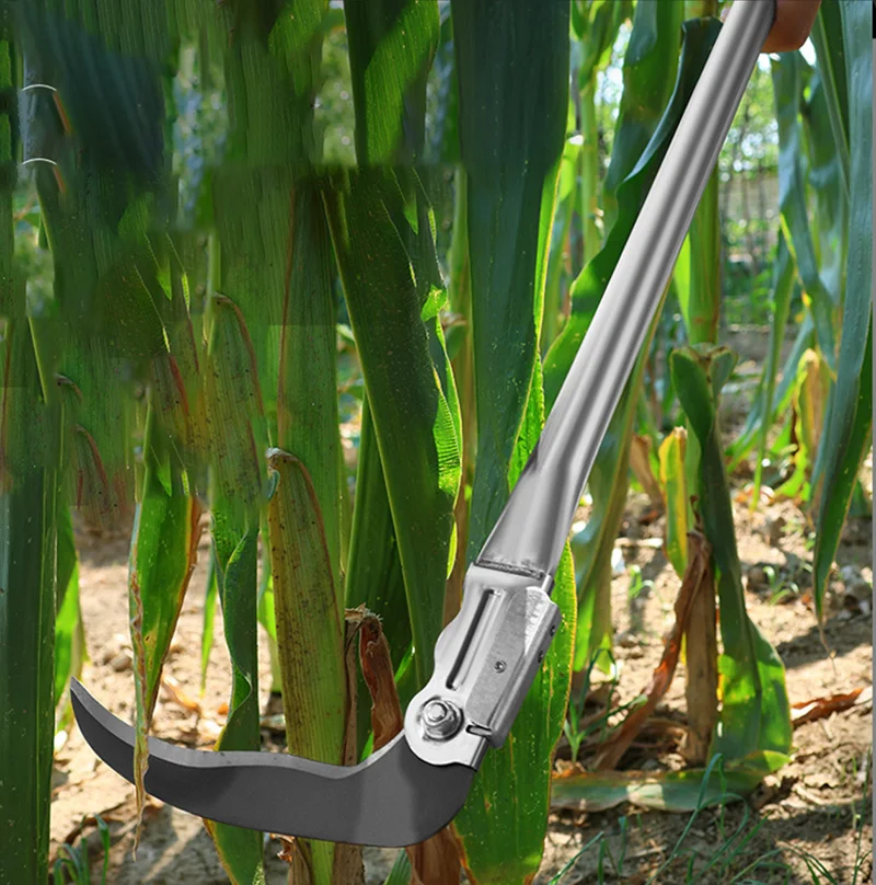 Foldable Grass-Cutting Sickle, Garden Long-Handled Sickle, Agricultural Outdoor Trimming Manual Tool, Portable
