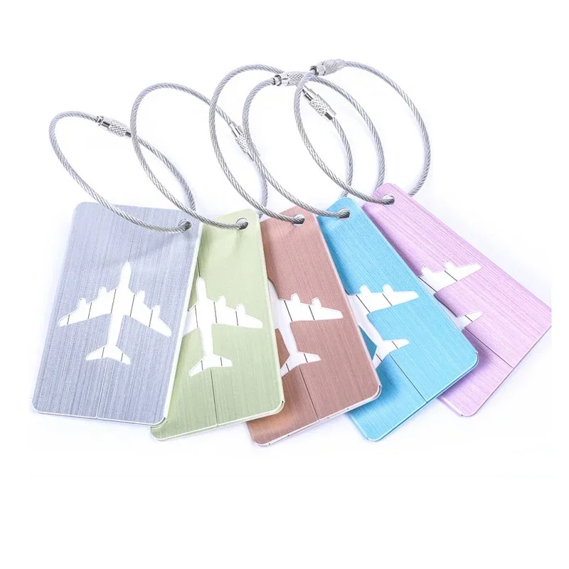 1PC Aluminium Alloy Luggage Tags Fashion Metal Women Men Travel Luggage Suitcase Address Name Label Holder Travel Accessories