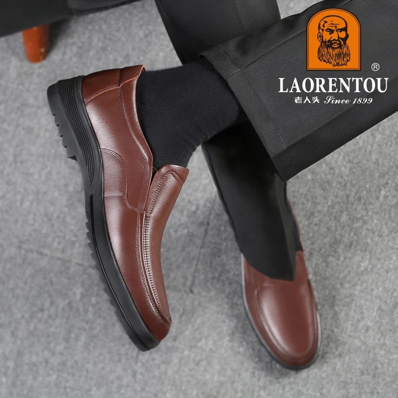 LAORENTOU real leather breathable soft leather wear-resistant sleeve foot business casual leather shoes 10695