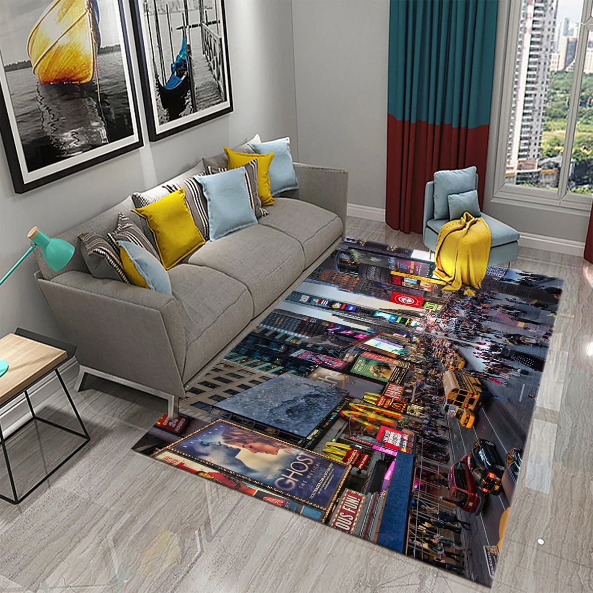 New York Street View Carpet for Bedroom Living Room Kitchen Decor Floor Mat Home Decor Bathroom Entrance Non-Slip Floor Pad Rug