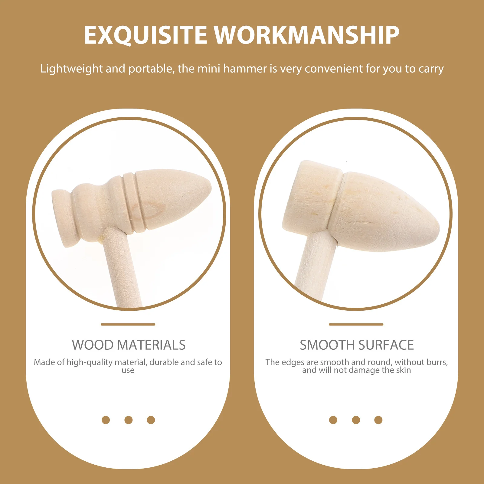 

20Pcs Wooden Mini Mallets Odorless Safe Round Edges Children Lottery Game Hammer Tools Lottery Wooden Hammers Mini Hammer Toy