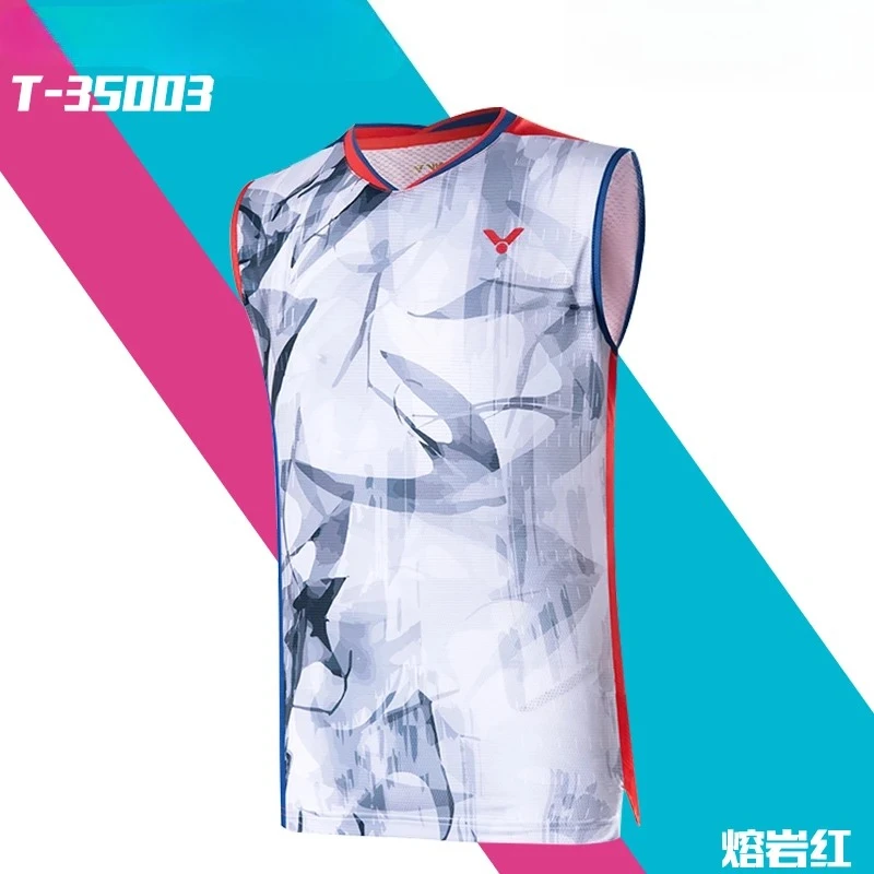 

New Victory Badminton Tennis Clothing Sports Short-sleeved T-shirt Comfortable Breathable Sweat-absorbent Quick-drying Top Vest