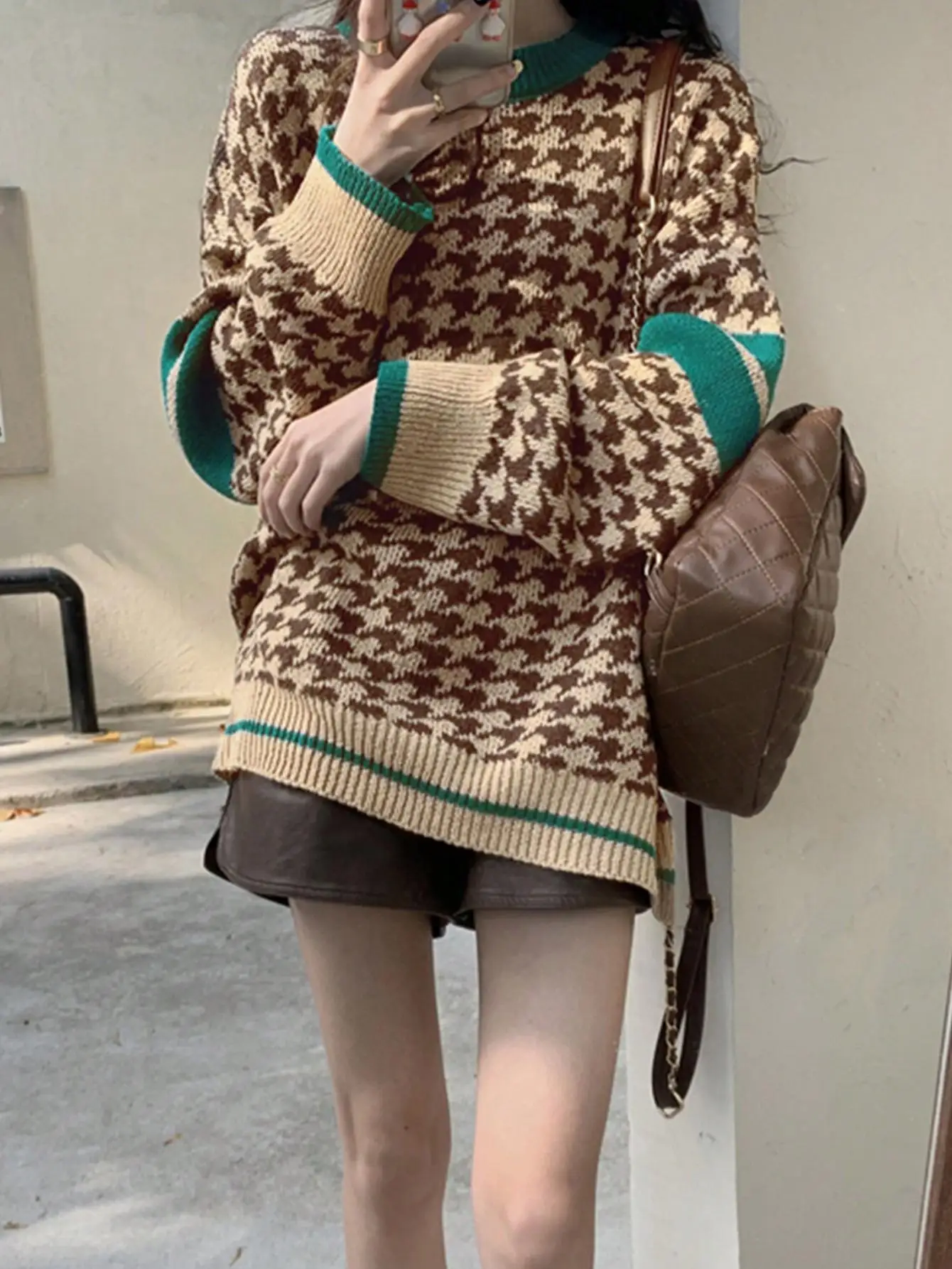 

Свободный длинный вязаный свитер Sve, женский весенне-осенний корейский утягивающий наряд ранней осени, круглый, теплый, с подогревом