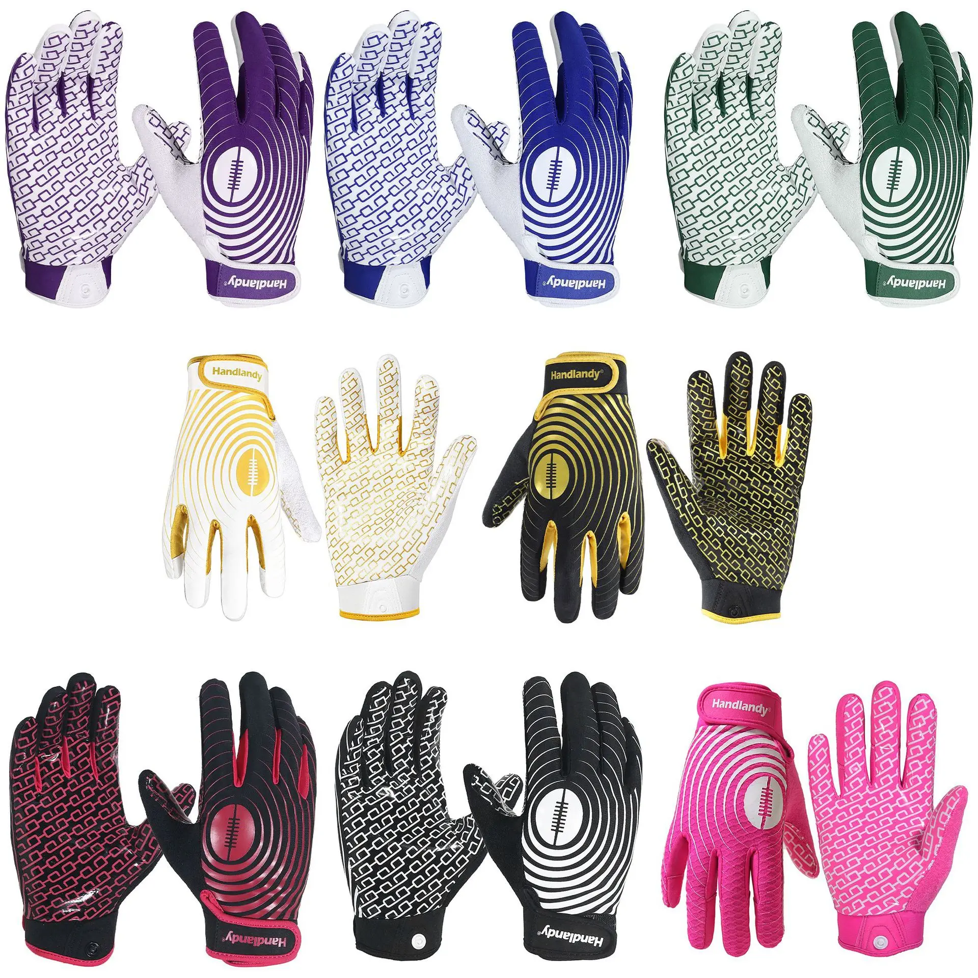 Enhanced Grip Youth American Football Receiver Gloves Light Stretch Comfort Sports Gloves XS-XL For Boys Girls