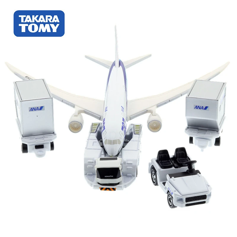 TAKARA TOMY Tomica Boeing 787 Flughafen-Set, Gepäckanhänger, Modell, ANA/JAL, Legierung, Spielzeug, Kraftfahrzeug, Druckguss-Metallmodell, Kindergeschenke