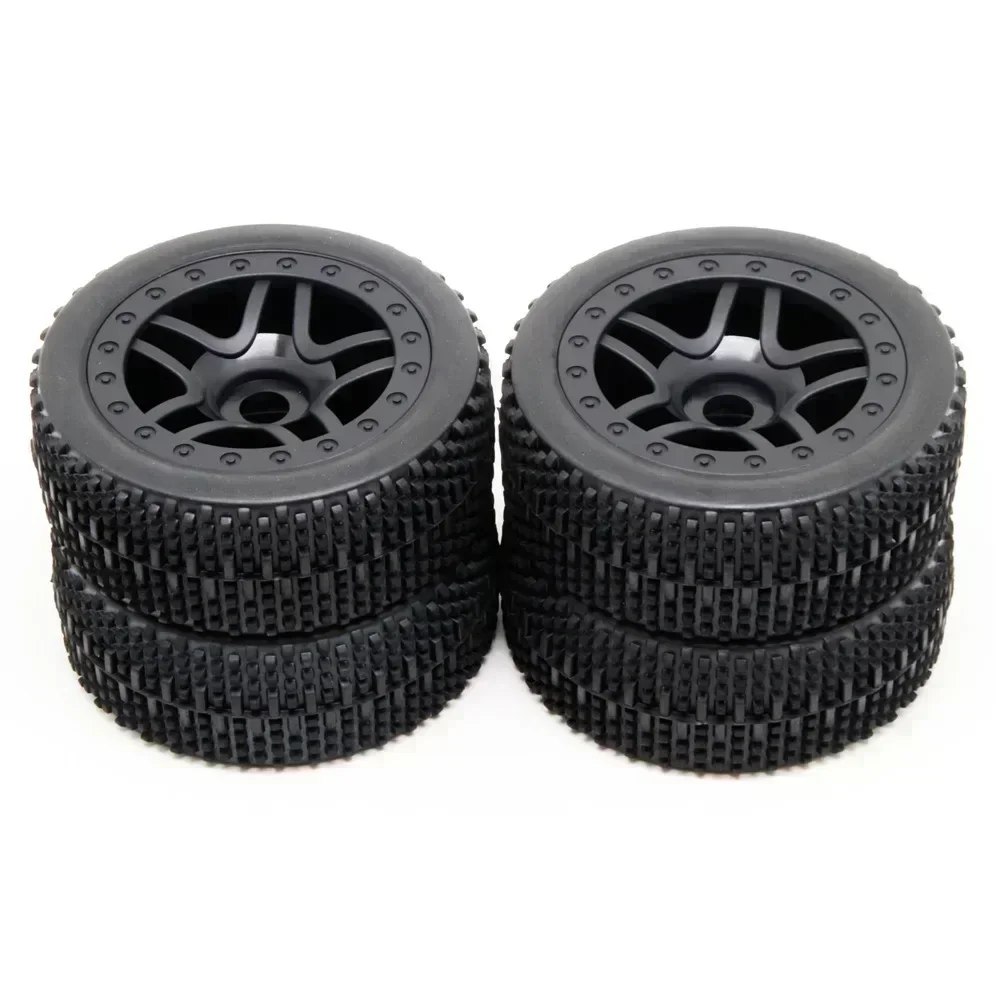 4PCS 1:8 Off-Road Tire Soft Tire Snow Cross-country Racing Flat Running Grip Strong Tire for HG FS