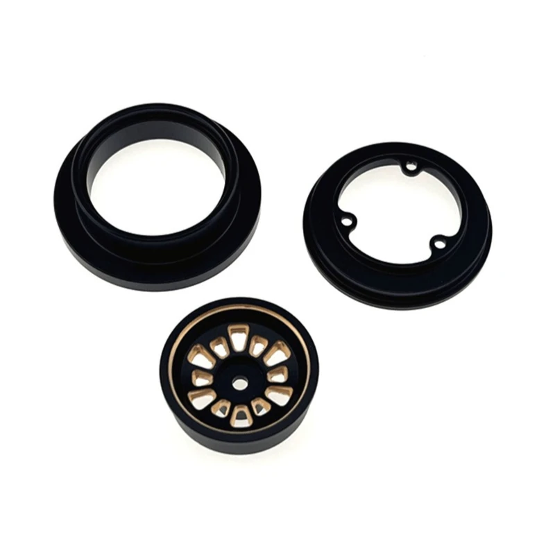 RC Car Brass Electrophoretic Edge Clamp Wheel Hub Fit for MJX1/18 H18P Remote Control Car Parts Metal upgrade